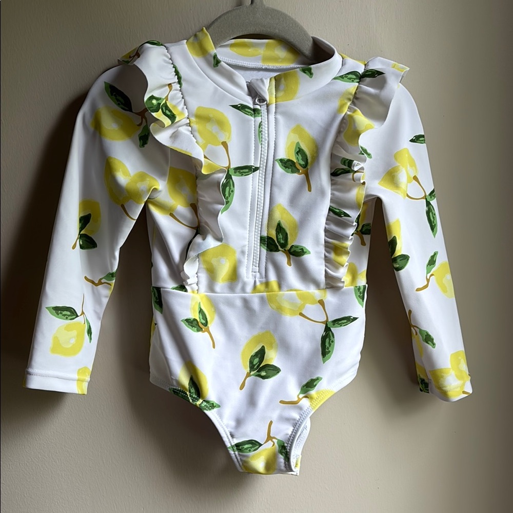 Jessica Simpson Kids Swim Rashguard - White and Yellow